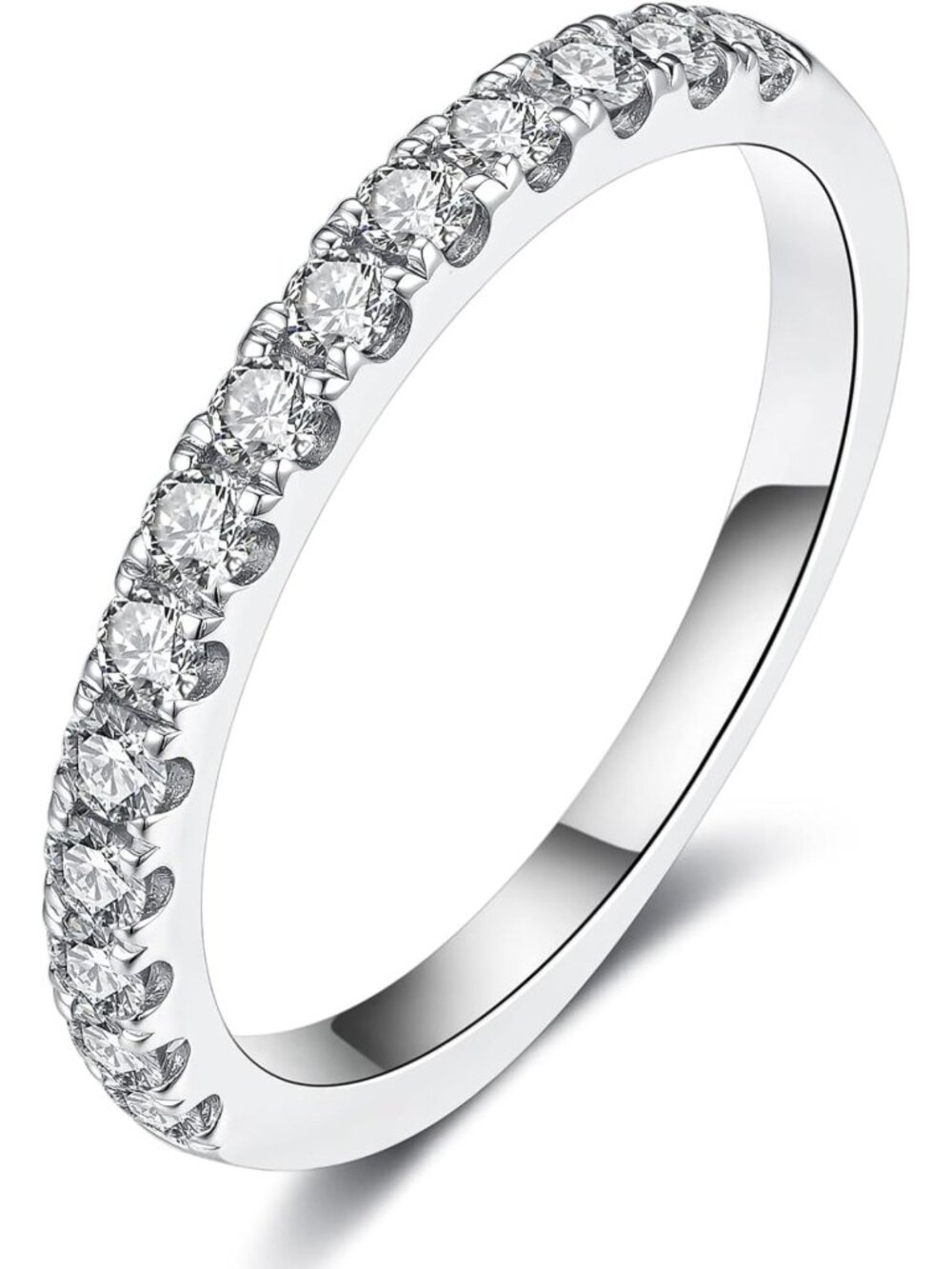 Eternity Wedding Bands with Lab Grown Diamonds, 0.3-0.42 Carat, 18K White Gold